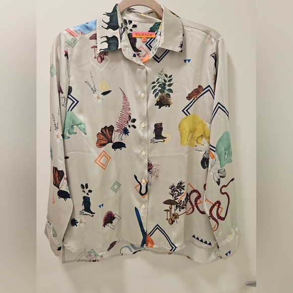 Vilagallo Isabella Long Sleeve Women Blouse Preppy Size 40 - Picture 2 of 12